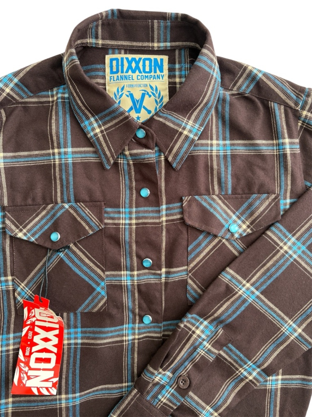 Dixxon Flannel Co. Women's The Apache Plaid Long Sleeve Shirt Sz M Brown Western